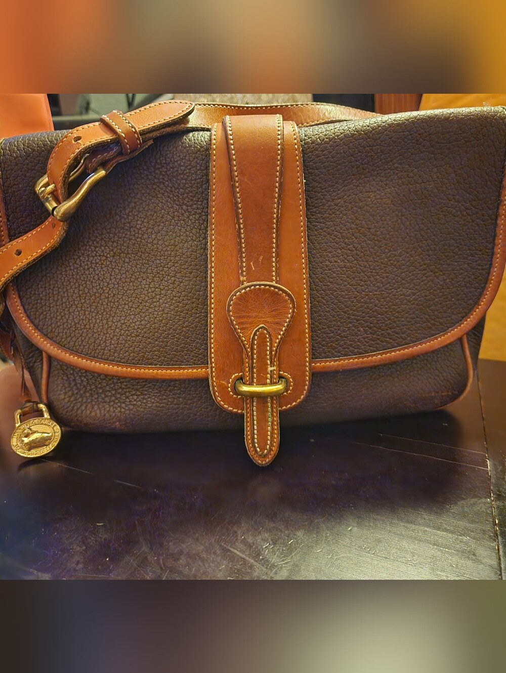 Vintage Dooney & Bourke All Weather Leather Crossbody Messenger Bag USA